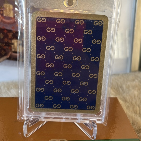 Gucci Playing card Monogram blue Vintage. One Gucci Authenticated Playing Card. - Picture 7 of 7